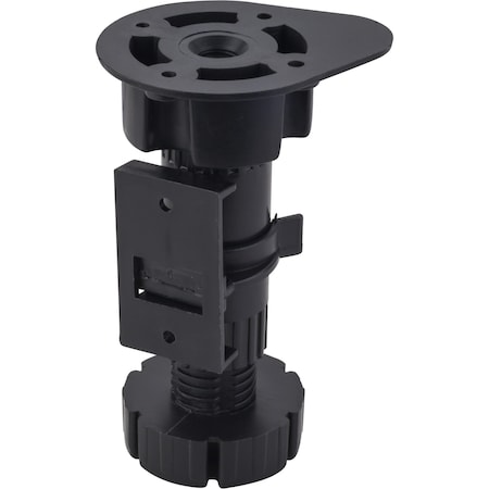 Hardware Resources Black Plastic Adjustable Feet with Toe Kick Bracket 100-170 mm TP03